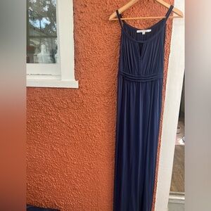 Women’s Max Studio Navy Halter Maxi Dress With Braided Detail Size Medium